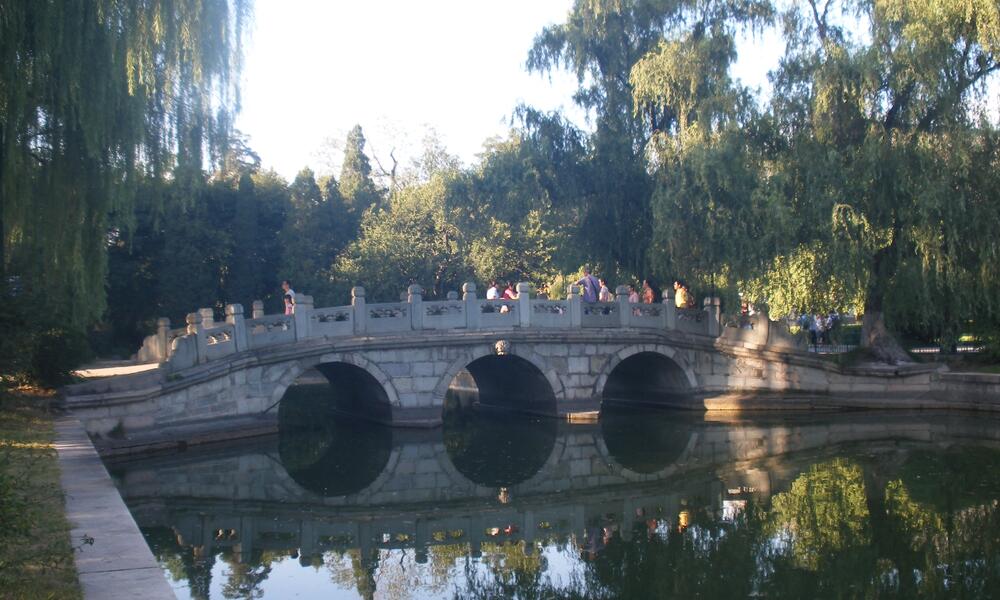 北京大学桥上美景