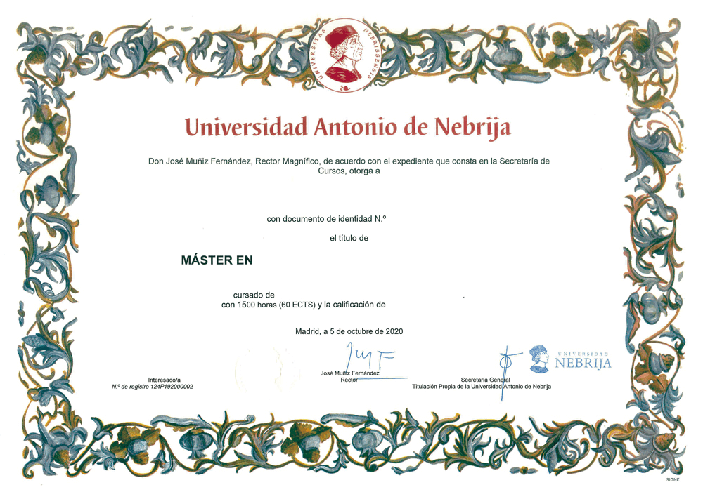 西班牙内布里哈大学授予证书