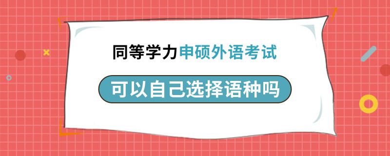 同等学力申硕外语考试可以自己选择语种吗