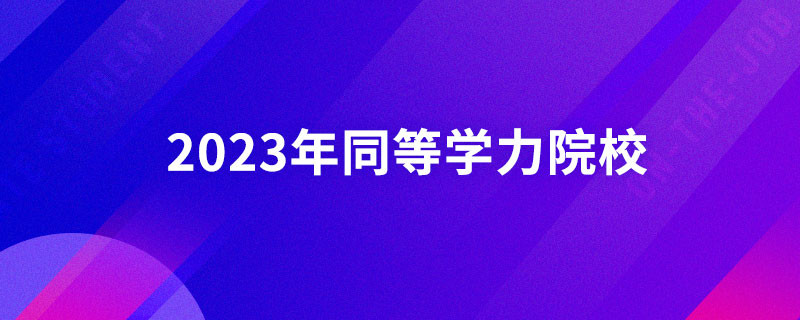 2023年同等学力院校