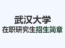 2023年武汉大学在职研究生招生简章