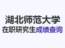 2023年湖北师范大学在职研究生成绩查询