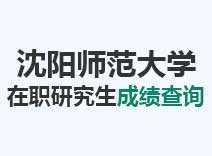 2023年沈阳师范大学在职研究生成绩查询