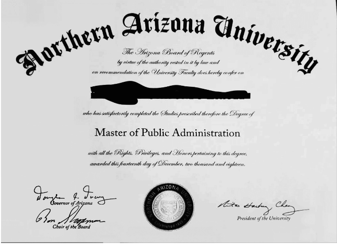 北亚利桑那大学学位证书