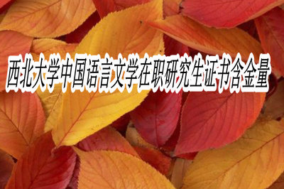 西北大学中国语言文学在职研究生证书含金量