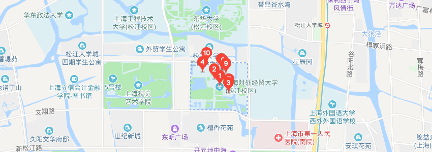 上海对外经贸大学同等学力在职研究生地图导航