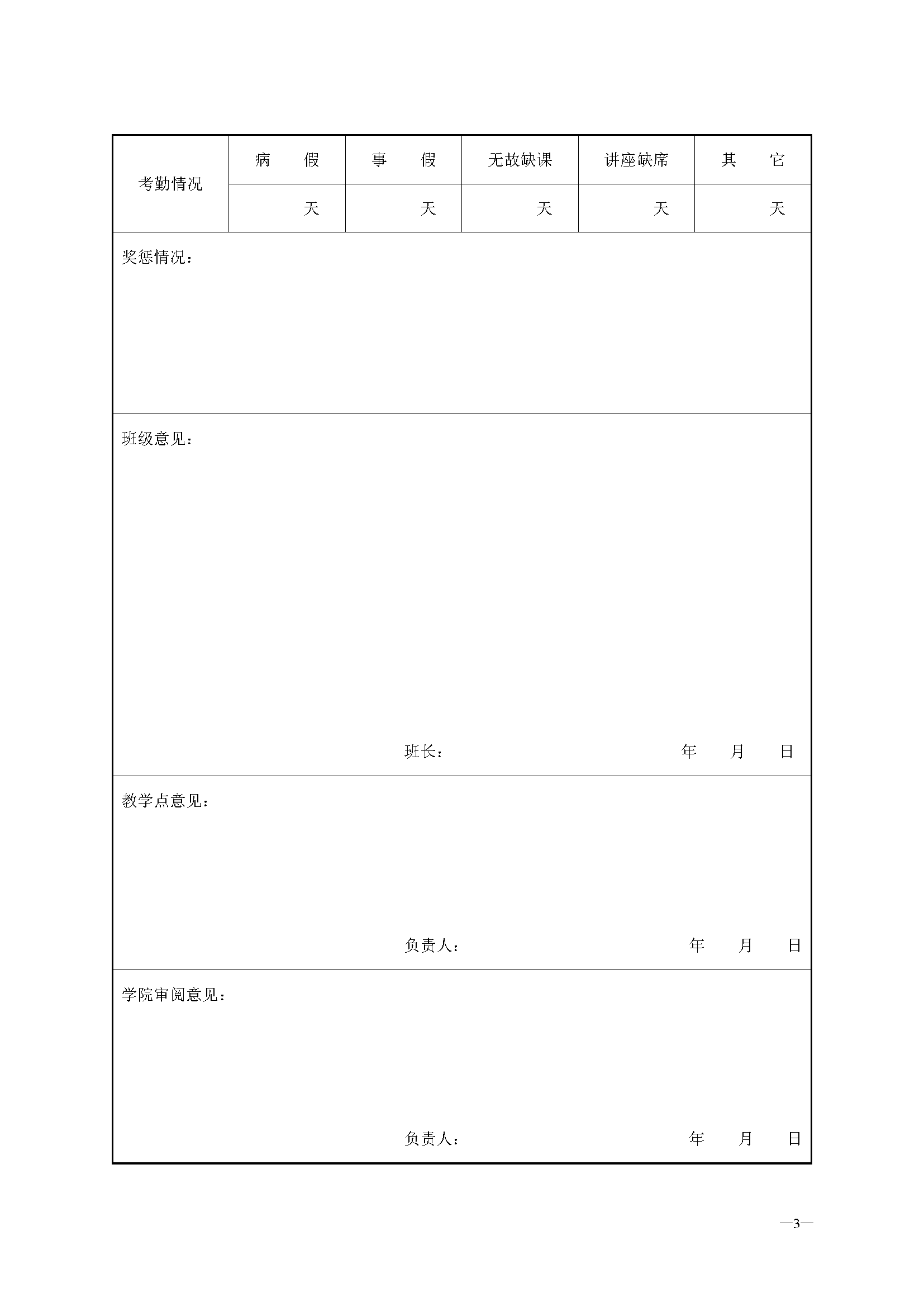 陕西工商管理硕士（MBA）学院学员考核表