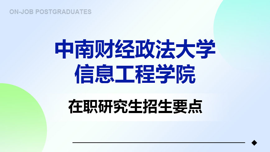 中南财经政法大学信息工程学院在职研究生招生要点