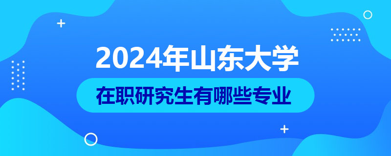 2024年山东大学在职研究生有哪些专业