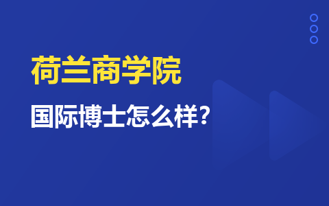 荷兰商学院国际博士优势