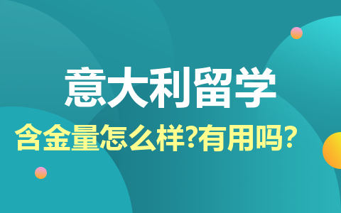 意大利留学硕士含金量