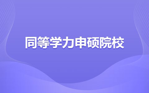 2024年同等学力申硕的学校有哪些？