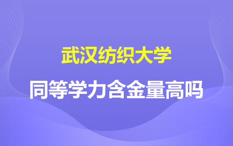 武漢紡織大學同等學力含金量高嗎