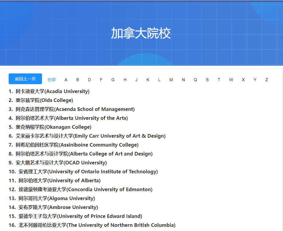 中留服承認(rèn)的加拿大碩士學(xué)校清單