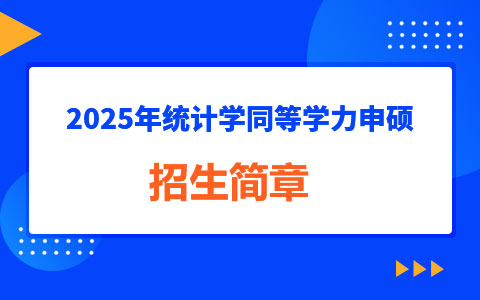 2025年统计学同等学力申硕招生简章