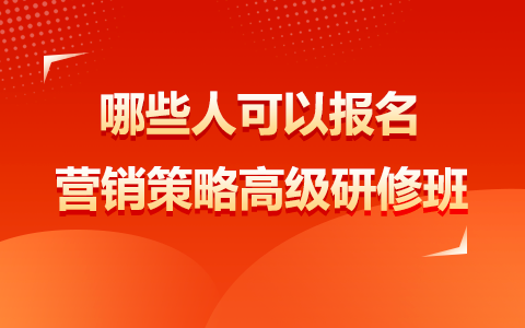 哪些人可以报名营销策略高级研修班？