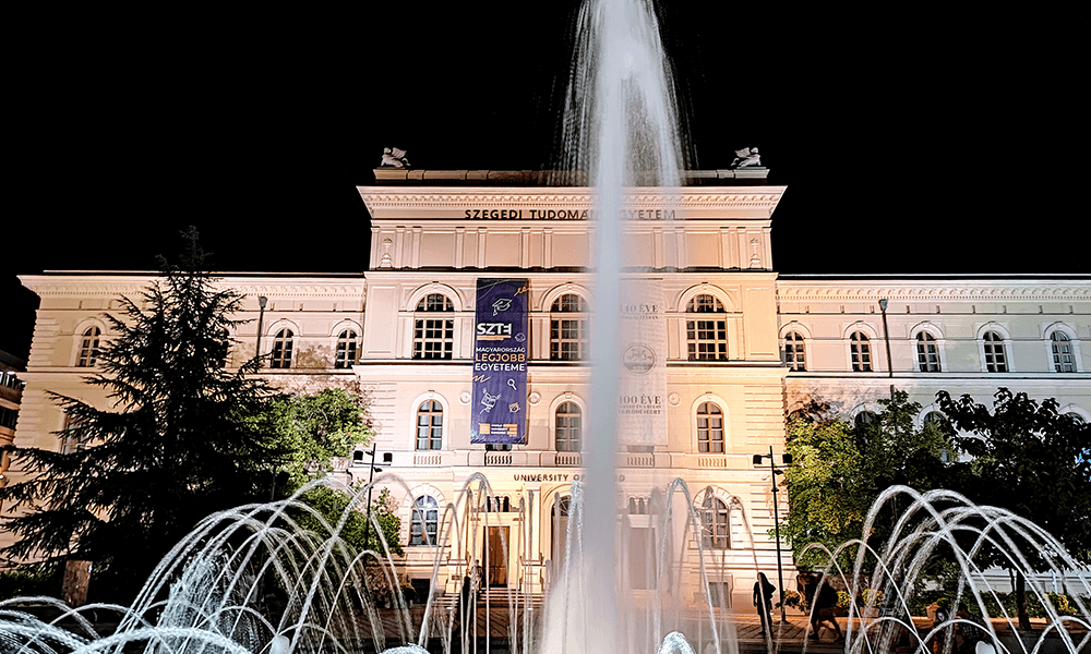 匈牙利塞格德大學校園夜景