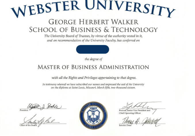 国际留学硕士学位证书