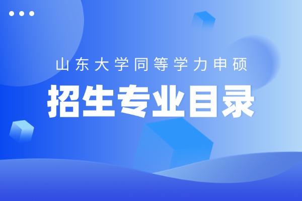 2026年山东大学同等学力申硕招生专业目录