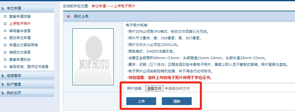 上传电子照片规格