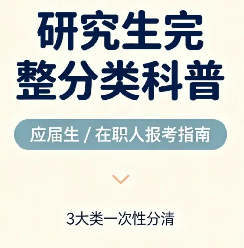 一文说清！研究生种类！在职研究生/非全日制研究生/同等学力
